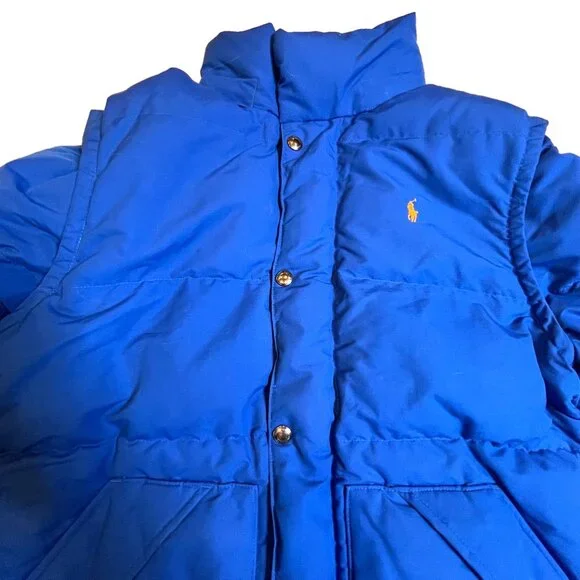 Polo Ralph Lauren Jacket/Vest Convertible Royal Blue Down Puffer Jacket Youth XL